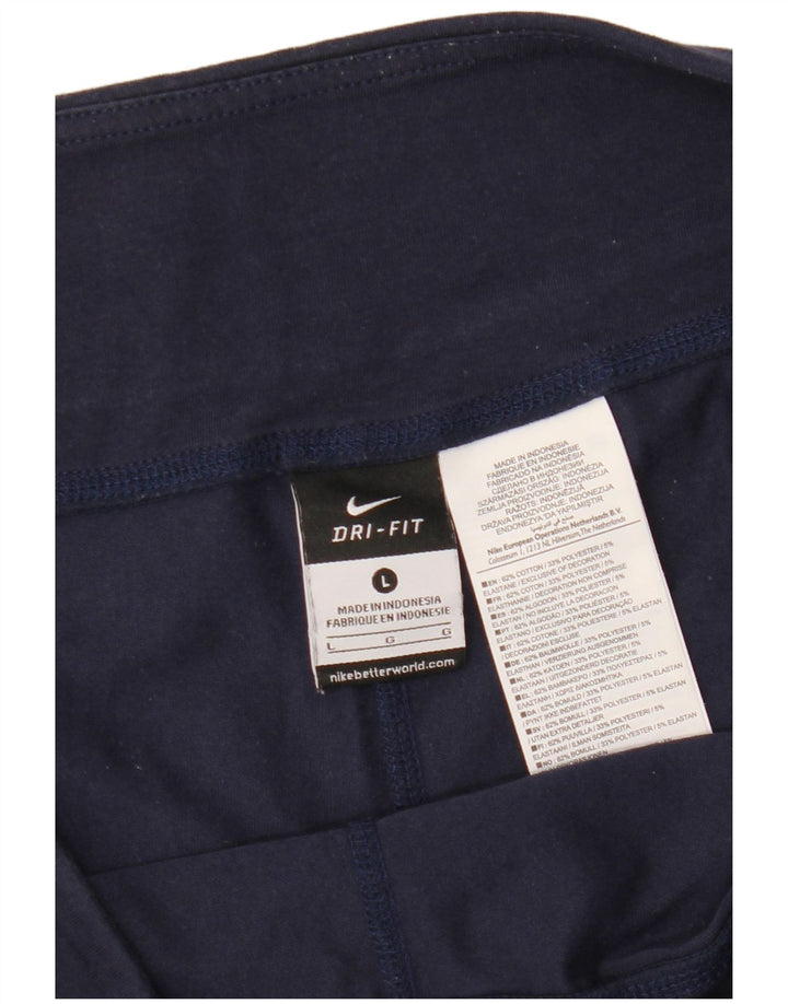 Γυναικεία NIKE Dri Fit Graphic Bermuda σορτς UK 16 Large Navy Blue