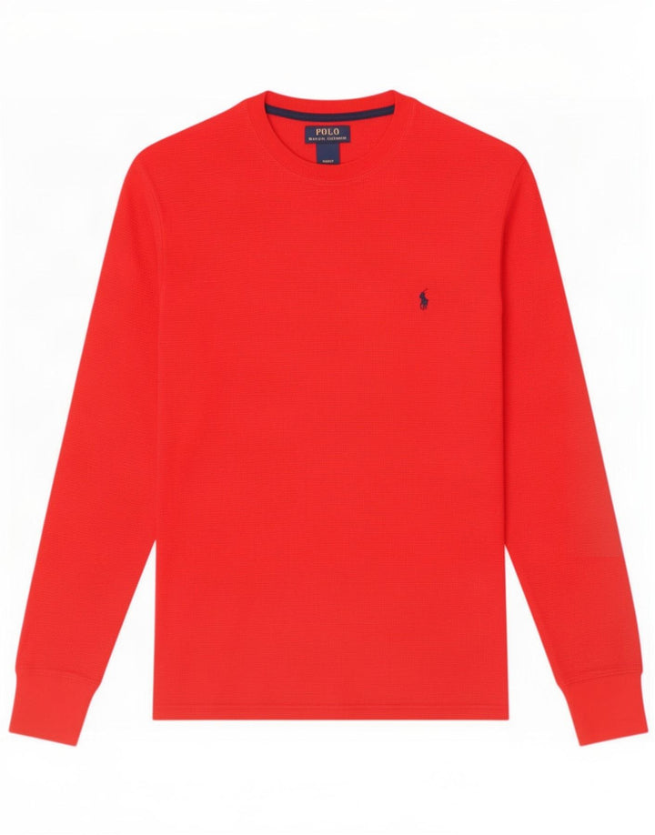 Polo Ralph Lauren Ανδρικό κανονικό μπλουζάκι, μακρυμάνικο, μικρό κόκκινο βαμβακερό