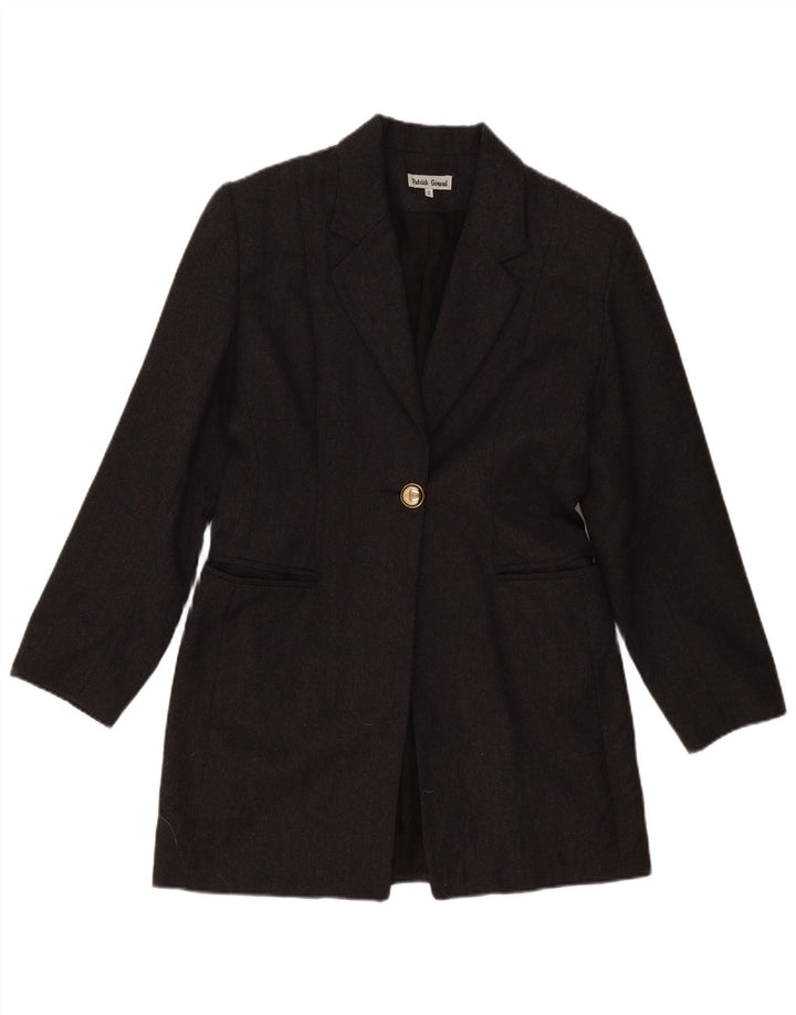 Vintage Γυναικείο Longline τζάκετ με 1 κουμπί US 2 XS Γκρι μαλλί