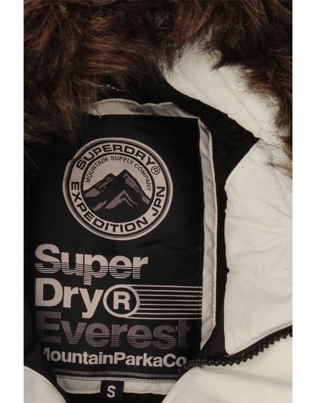 Ανδρικό μπουφάν Parka με κουκούλα Superdry UK 36 Small White Polyester