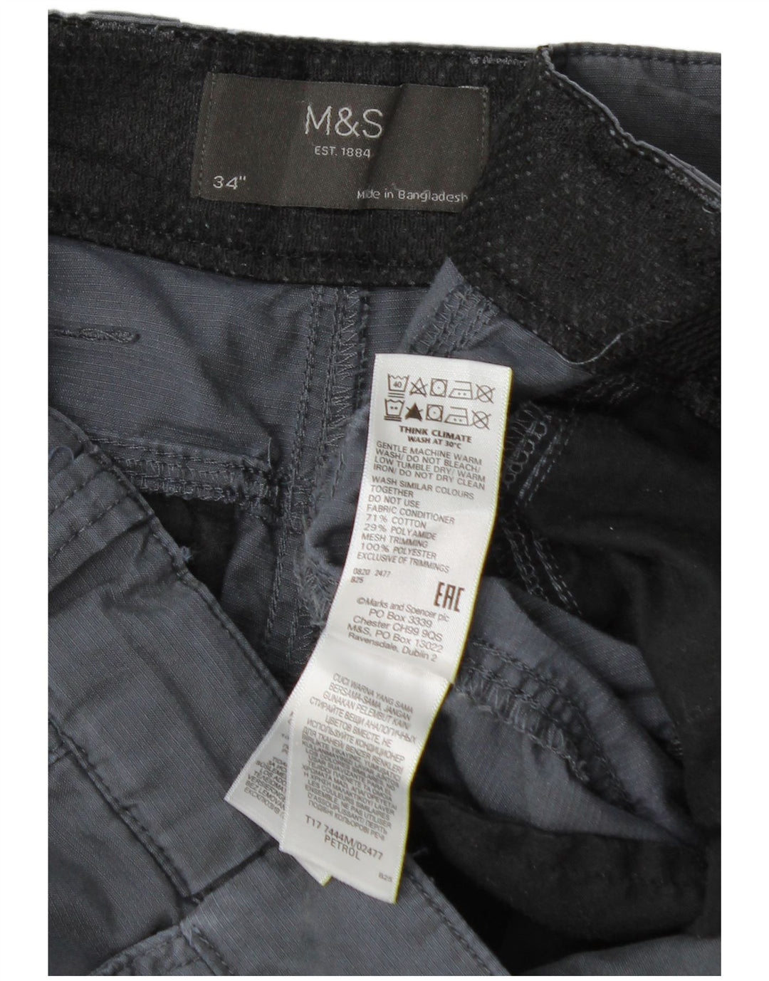 Ανδρικό σορτς Cargo Marks & Spencer W34 μεγάλο γκρι βαμβακερό