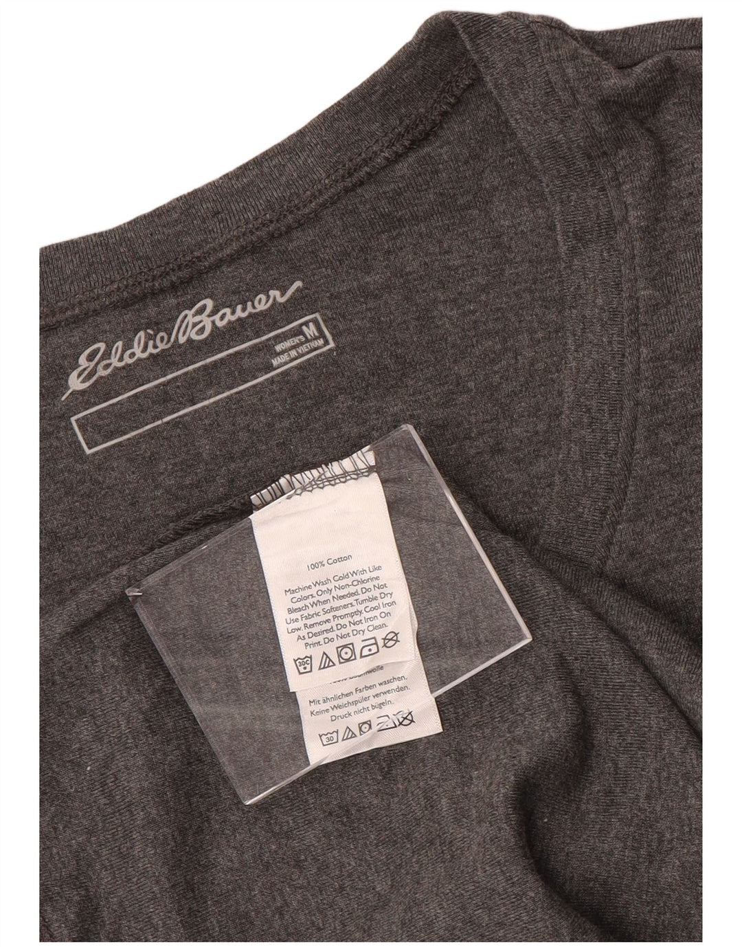 EDDIE BAUER Γυναικείο τοπ 3/4 μανίκι UK 12 μεσαίο γκρι βαμβακερό