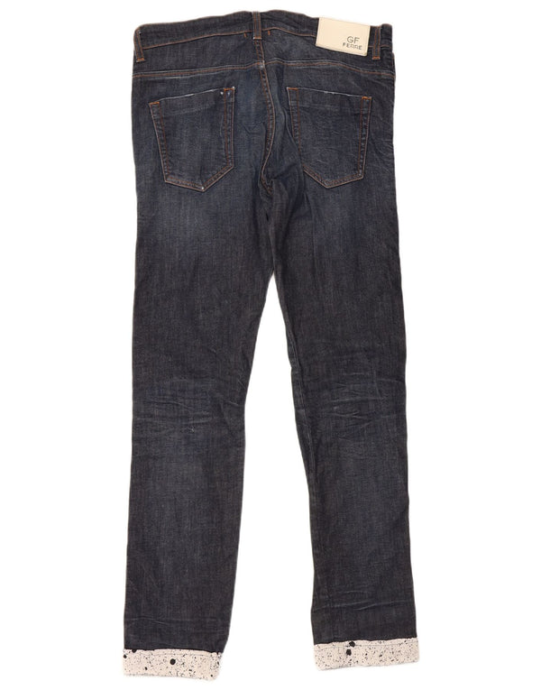 GF Ferre Γυναικεία Χαμηλής Μέσης Λεπτό Τζιν IT 48 XL W34 L31 Navy Blue Colourblock