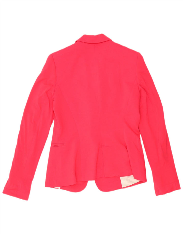 Zara Γυναικείο σακάκι 1 κουμπιού blazer UK 12 μέτριο ροζ βισκόζη