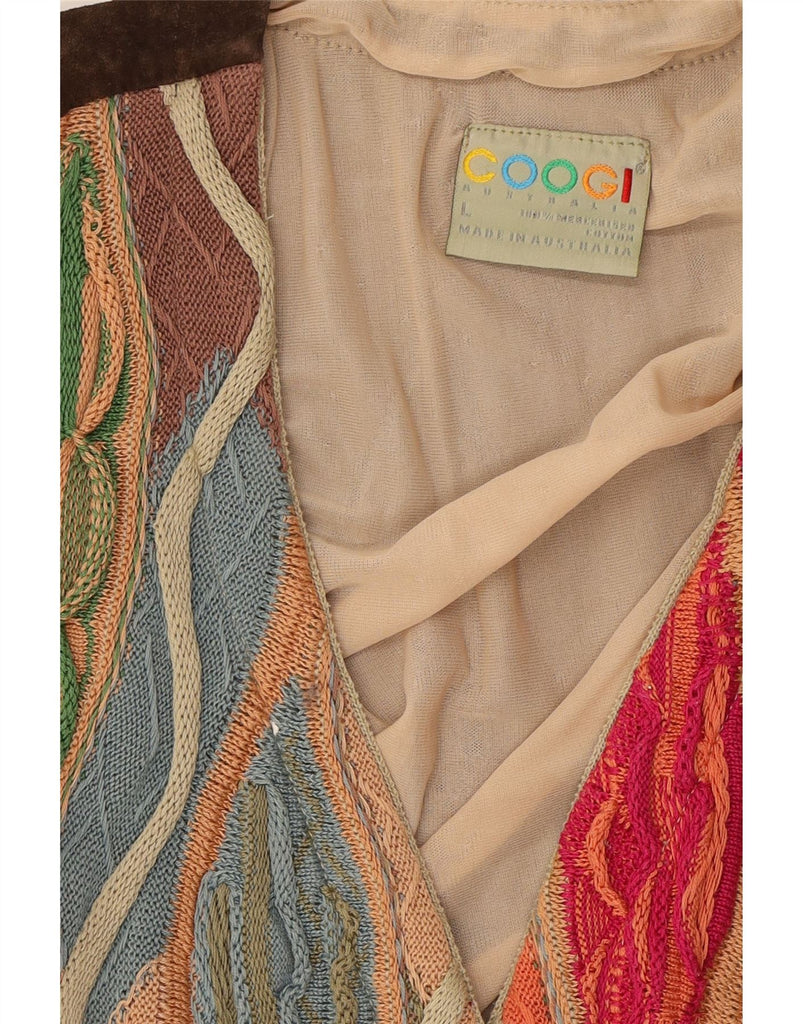 COOGI Womens Knit Waistcoat UK 16 Large Multicoloured Patchwork Cotton Vintage Coogi and Second-Hand Coogi from Messina Hembry 