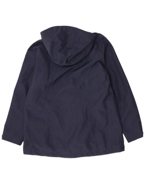 Jack Wolfskin γυναικείο μπουφάν βροχής με κουκούλα UK 18 XL Navy Blue