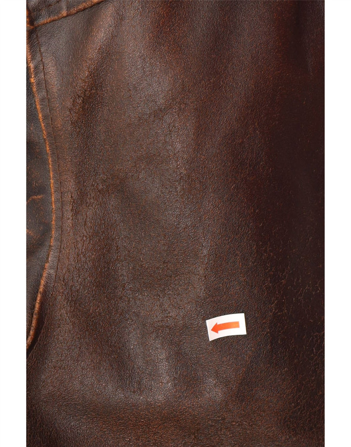 ALAN GORDON Ανδρικό Δερμάτινο Μπουφάν IT 52 XL Καφέ Δερμάτινο