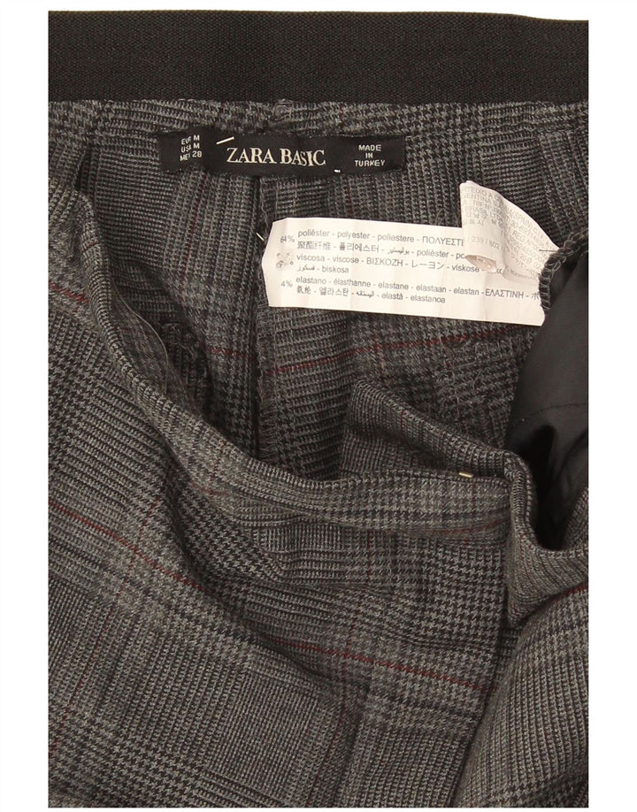 Zara Γυναικείο Slim παντελόνι Chino Medium W32 L26 Grey Check Polyester