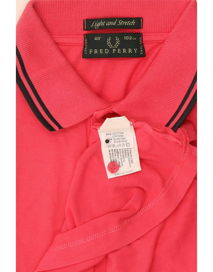 Fred Perry Ανδρικό πουκάμισο πόλο ανοιχτό και ελαστικό, μεσαίο ροζ βαμβακερό