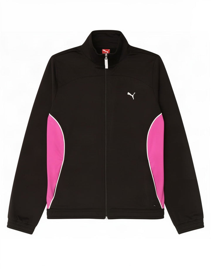 Puma Γυναικεία αθλητική φόρμα Top Jacket UK 14 Large Black Colourblock Polyester