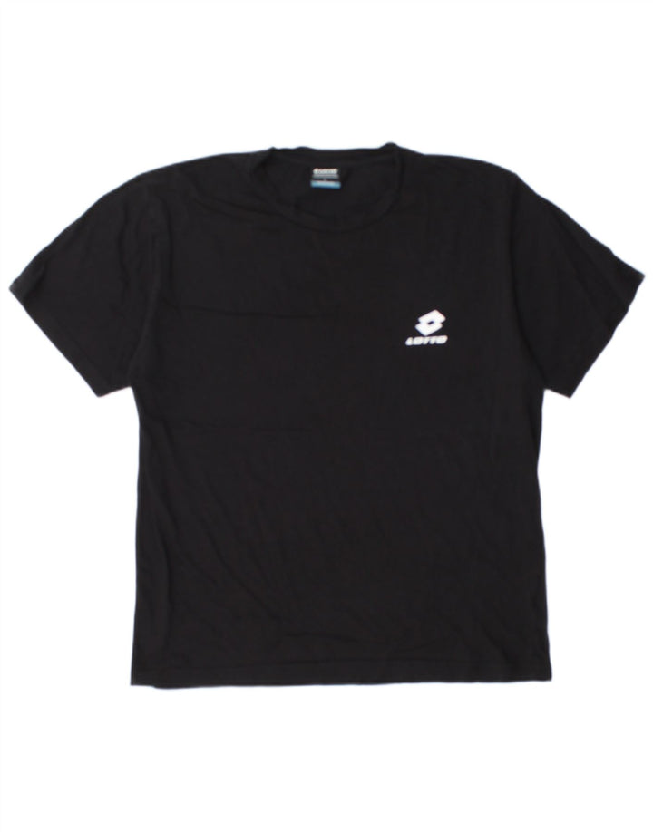 Lotto Ανδρικό T-Shirt Top μεγάλο μαύρο βαμβακερό