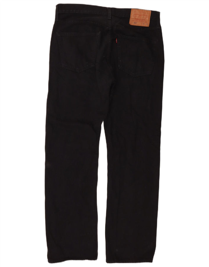 Levi's Mens 501 Straight Jeans W34 L30 Μαύρο βαμβακερό