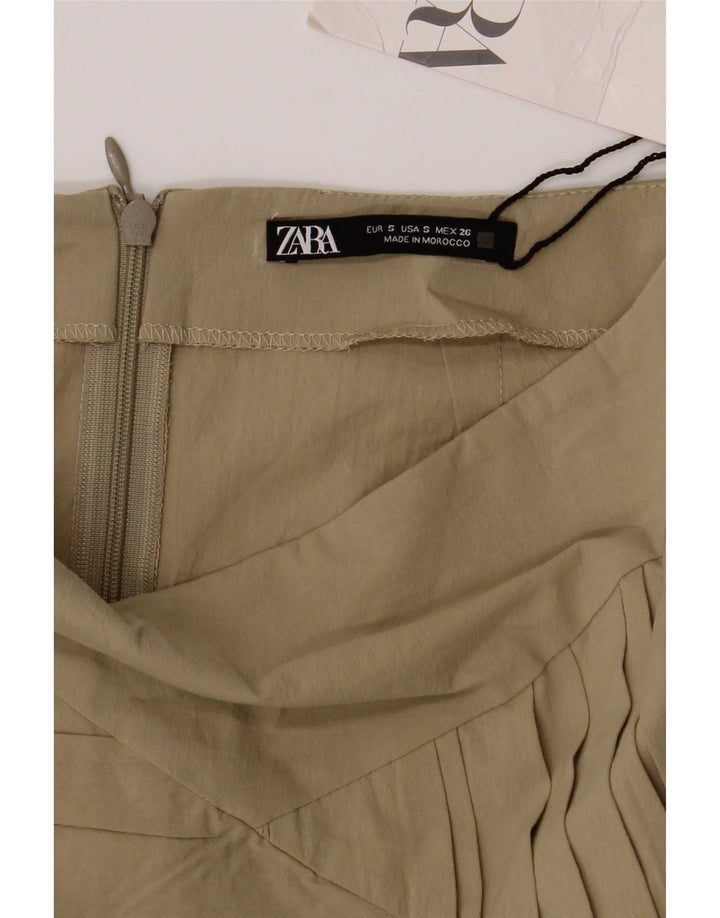 Zara Γυναικεία Μίνι Φούστα Μικρή W26 Χακί Βαμβακερή