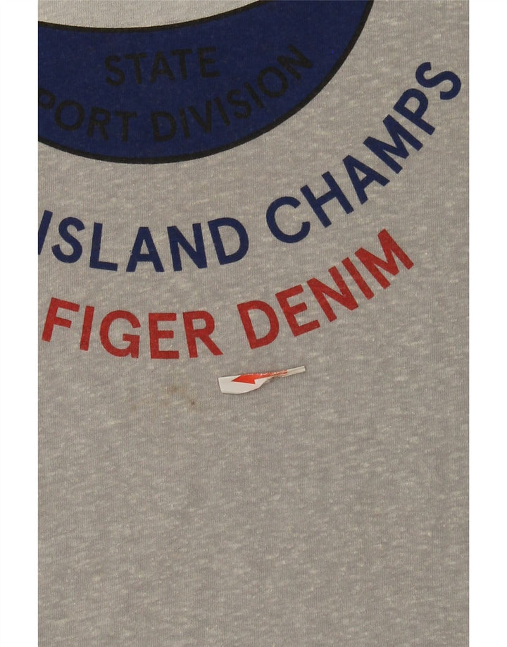 Ανδρικό γραφικό μπλουζάκι Tommy Hilfiger Top Large Grey Flecked Polyester