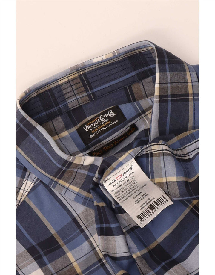 Ανδρικό πουκάμισο Jack & Jones XL Μπλε βαμβακερό