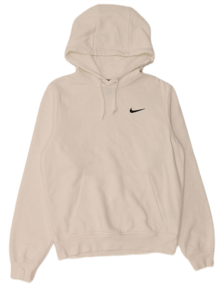 Ανδρικό μπλουζάκι με κουκούλα Nike, μικρό λευκό βαμβακερό