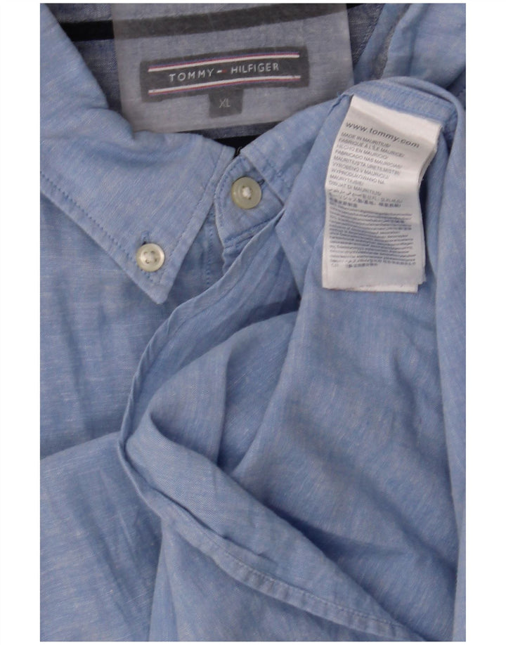 Ανδρικό πουκάμισο Tommy Hilfiger XL Μπλε βαμβακερό