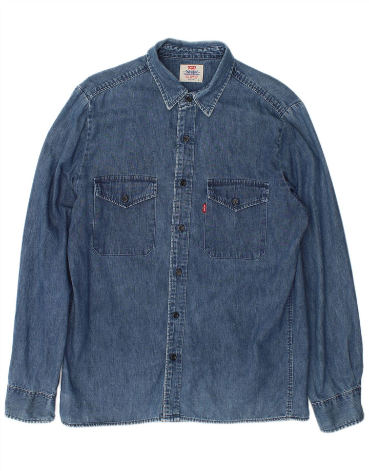 Ανδρικό τζιν πουκάμισο Levi's μεγάλο μπλε βαμβακερό