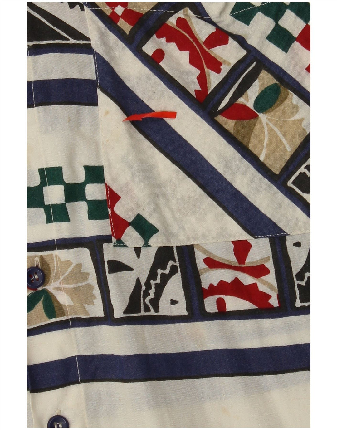 Ανδρικό κοντομάνικο πουκάμισο VINTAGE Λευκό Γεωμετρικό