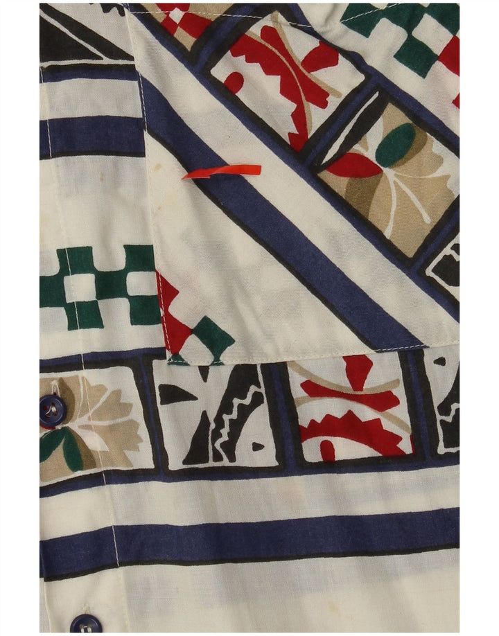 Ανδρικό κοντομάνικο πουκάμισο VINTAGE Λευκό Γεωμετρικό