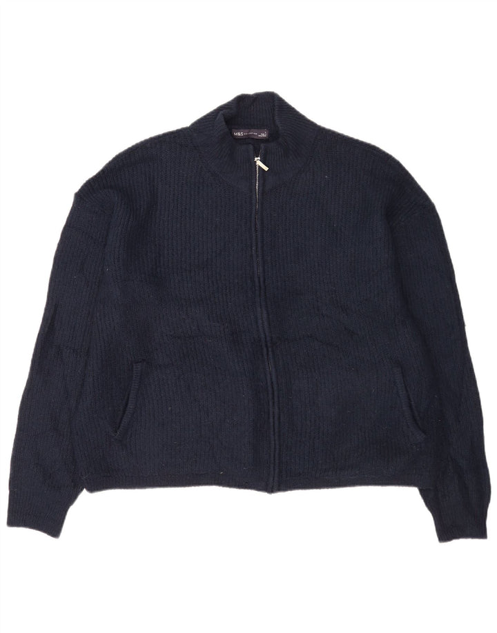 Marks & Spencer Ανδρική ζακέτα πουλόβερ Μεγάλο Navy Blue Ακρυλικό
