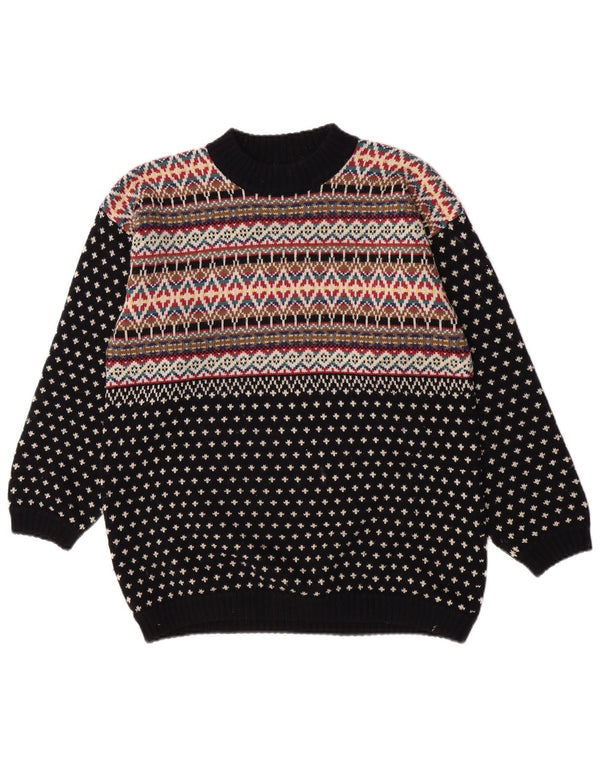 Esprit Ανδρικό πουλόβερ με λαιμόκοψη UK 36 Small Navy Blue Fair Isle