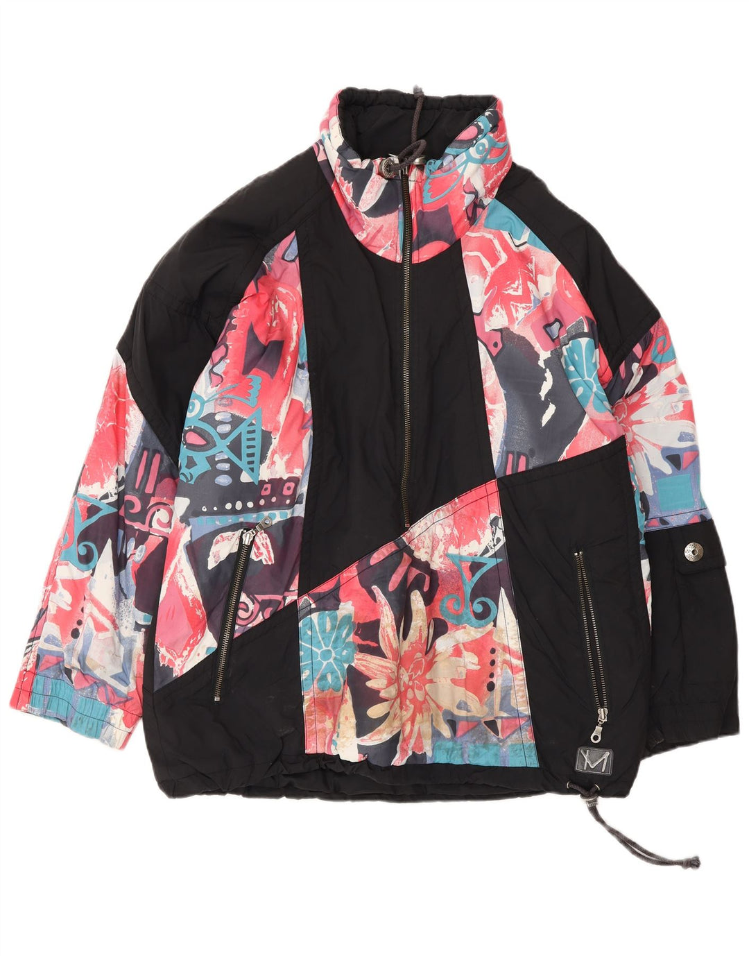 MAIER Ανδρικό πουλόβερ Oversized Windbreaker Jacket UK 6 XS Black Floral