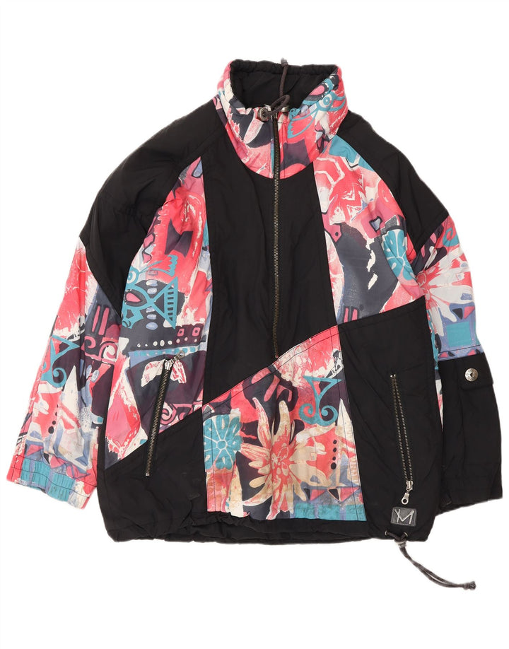 MAIER Ανδρικό πουλόβερ Oversized Windbreaker Jacket UK 6 XS Black Floral
