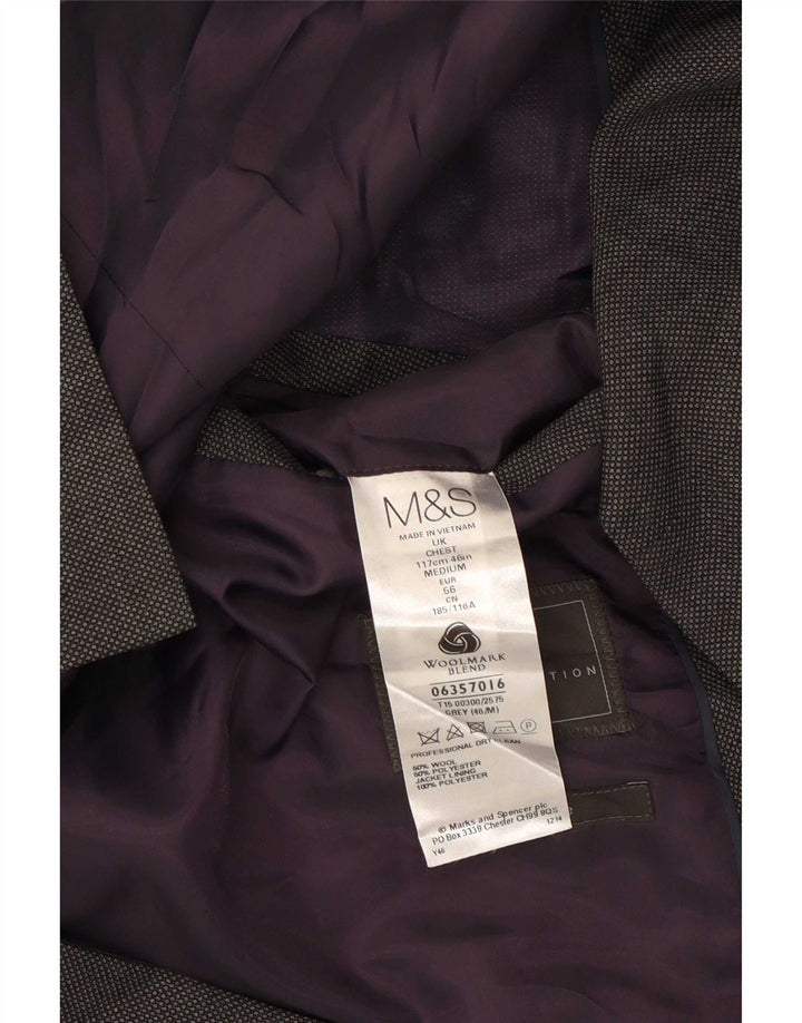 Marks & Spencer Ανδρικό σακάκι σακάκι με 2 κουμπιά UK 46 XL Γκρι μαλλί