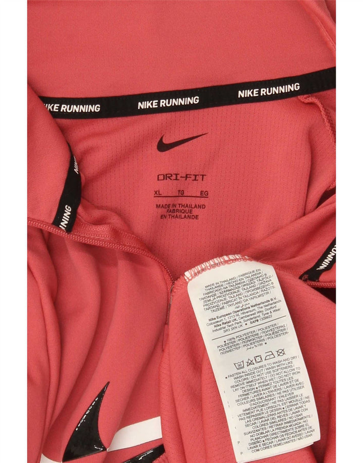 Γυναικεία φόρμα πουλόβερ με φερμουάρ Nike Dri Fit Top UK 18 XL Pink Polyester