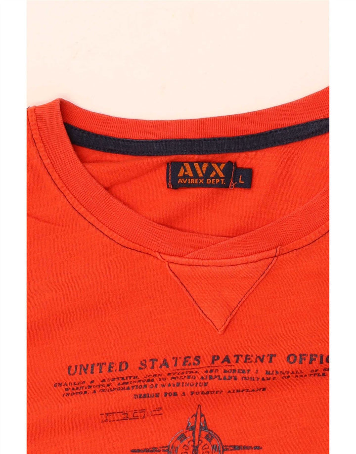 Ανδρικό γραφικό T-Shirt Avirex Top Large Πορτοκαλί