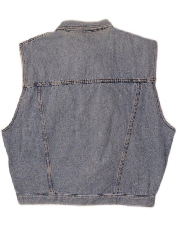 VERDE Boys Oversized Denim Gilet 13-14 Years Blue Cotton