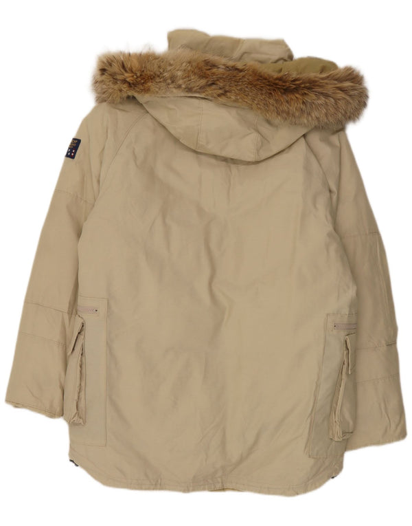 Woolrich Ανδρικό παλτό με κουκούλα UK 36 Small Beige