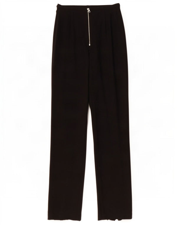 Vintage γυναικείο ίσιο παντελόνι IT 42 Medium W28 L32 Μαύρο μαλλί