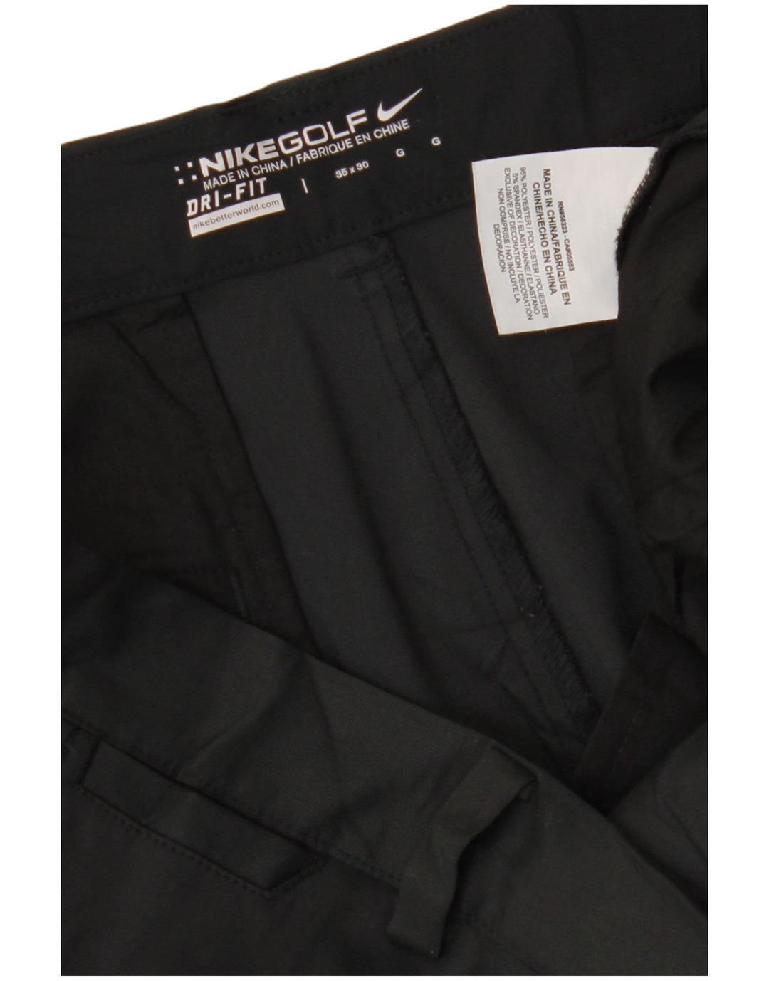 Ανδρικό ίσιο παντελόνι Chino Nike Dri Fit W35 L30 μαύρο πολυεστέρα