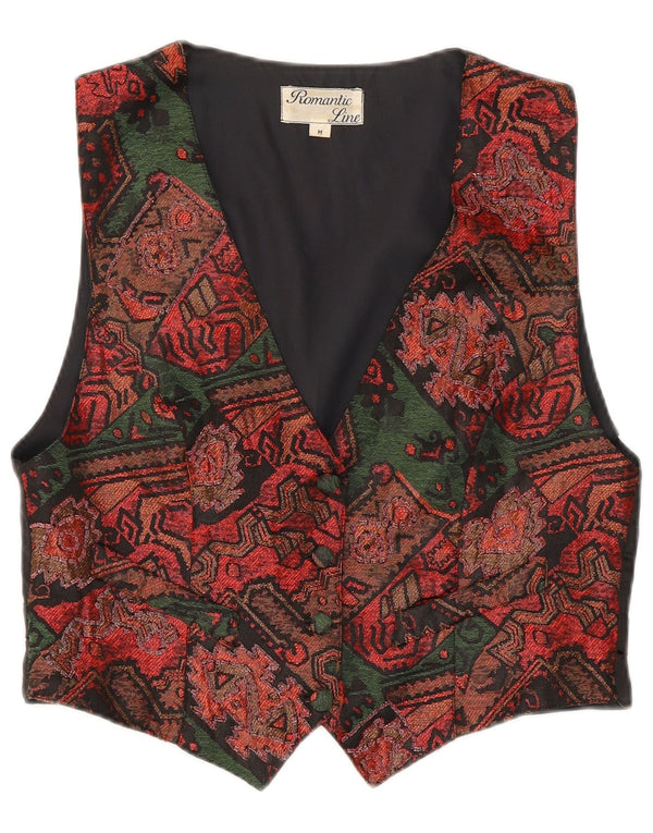Vintage Γυναικείο Γιλέκο UK 12 Medium Πολύχρωμο Patchwork Πολυεστέρας