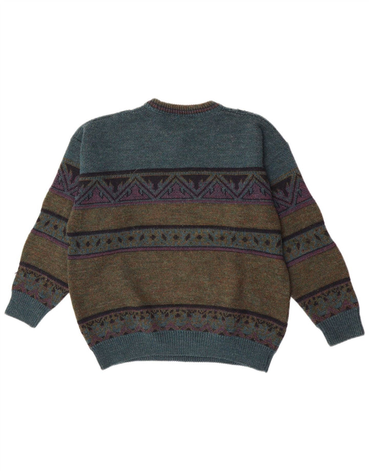 Ανδρικό πουλόβερ με λαιμόκοψη St. Bernard EU 38/40 Medium Green Retro