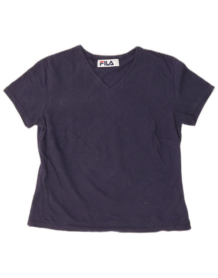 FILA Γυναικείο T-Shirt Top IT 44 Medium Navy Blue Βαμβακερό