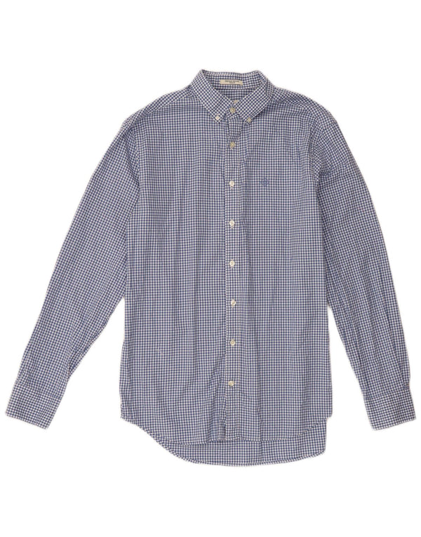 Ανδρικό πουκάμισο Gant Μέγεθος 39/40 15 3/4 Medium Blue Gingham Cotton