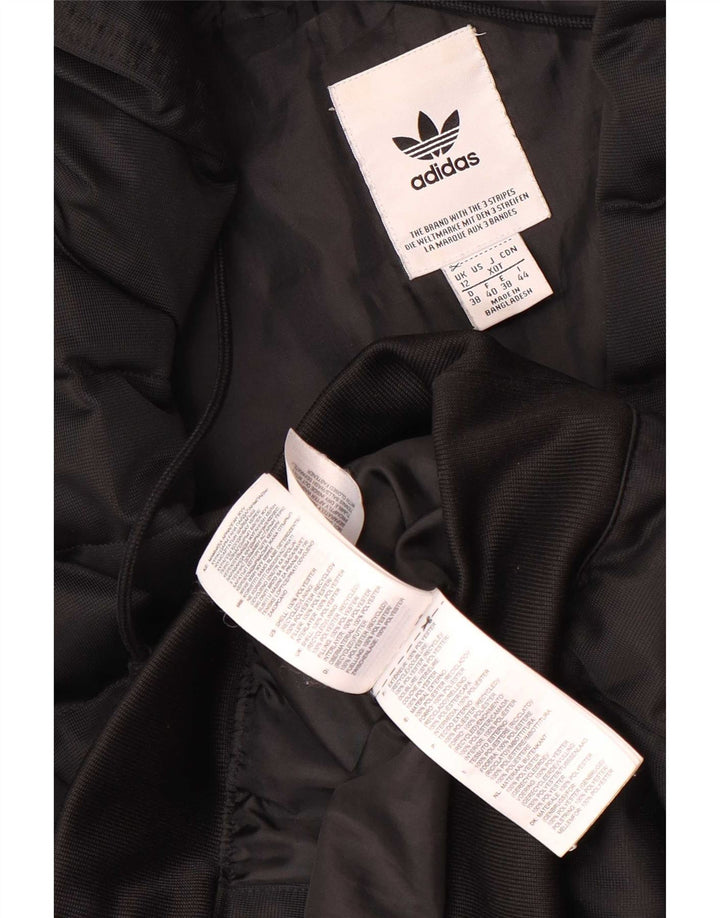 Γυναικείο μπουφάν με κουκούλα Adidas UK 12 μεσαίο μαύρο πολυεστέρας