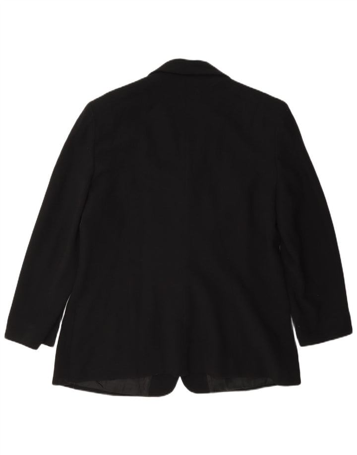 Vintage Womens 5 Button Blazer Jacket UK 14 Large Black Wool