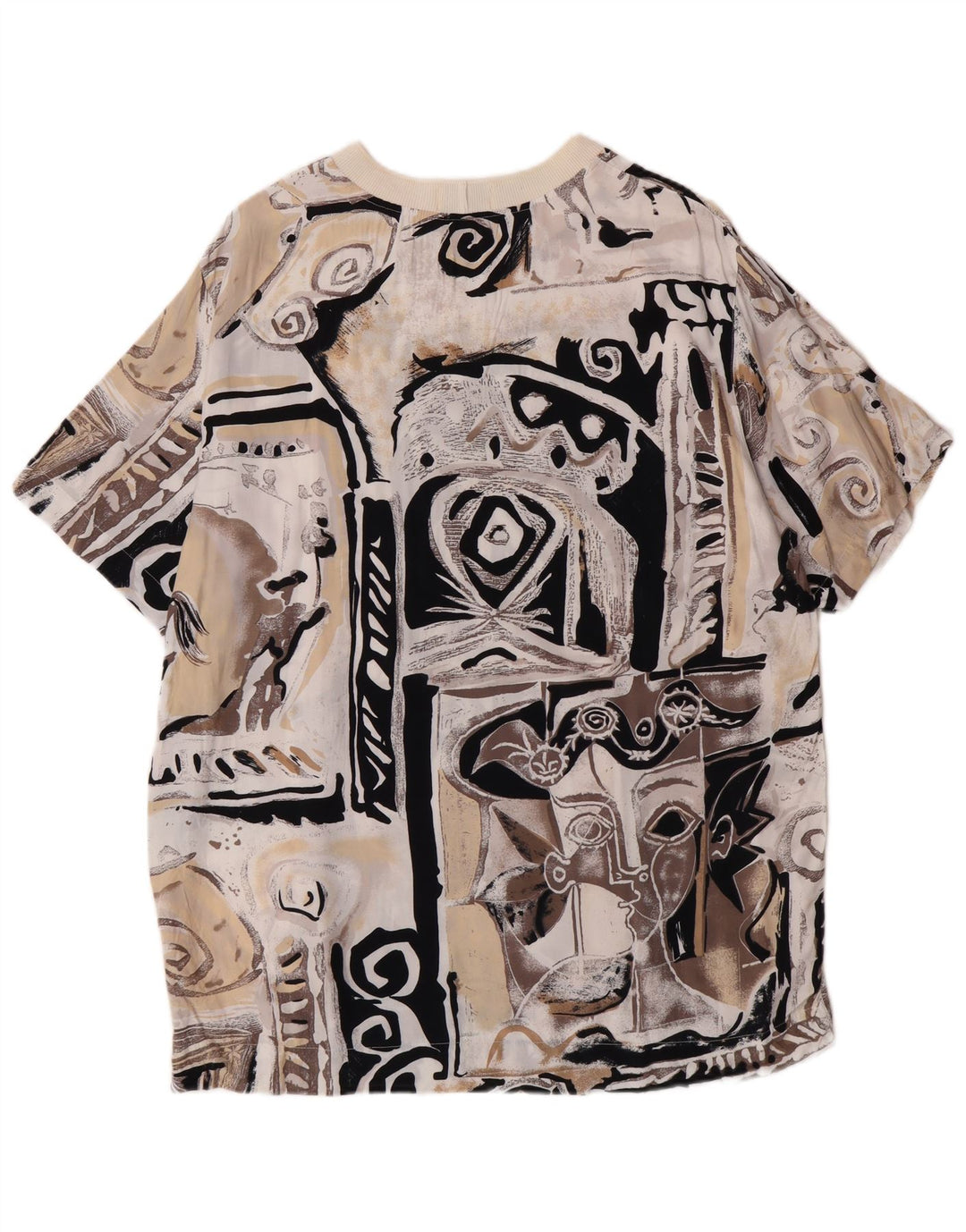 Γυναικείο Longline Graphic T-Shirt Sisley Top IT 44 Medium Beige Viscose