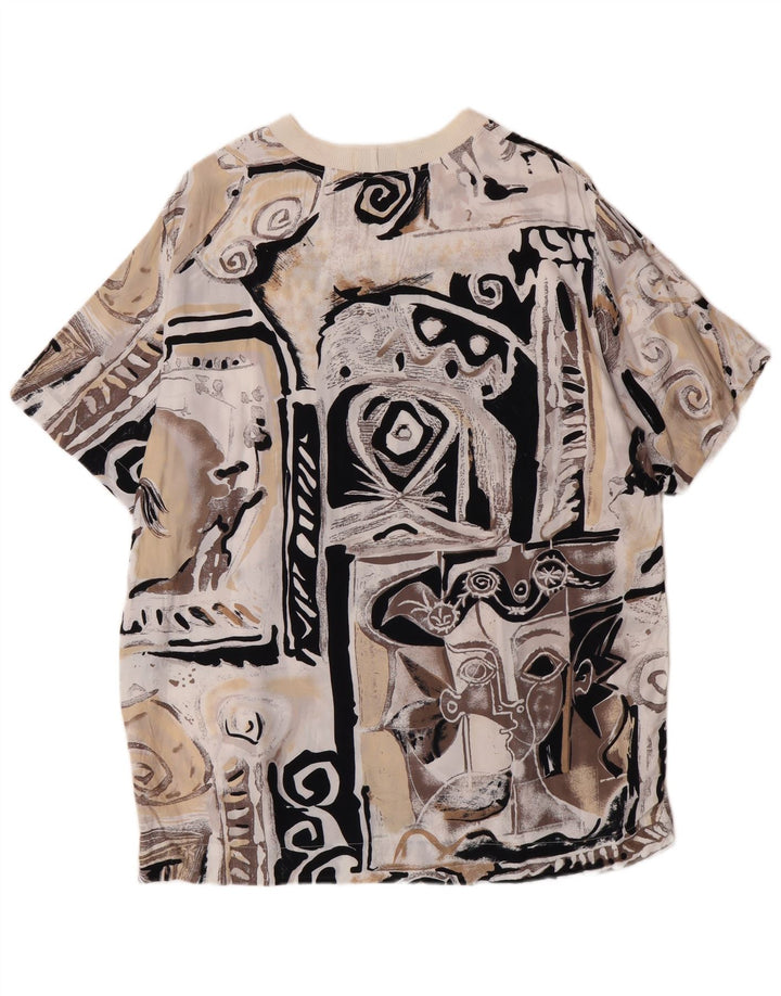 Γυναικείο Longline Graphic T-Shirt Sisley Top IT 44 Medium Beige Viscose