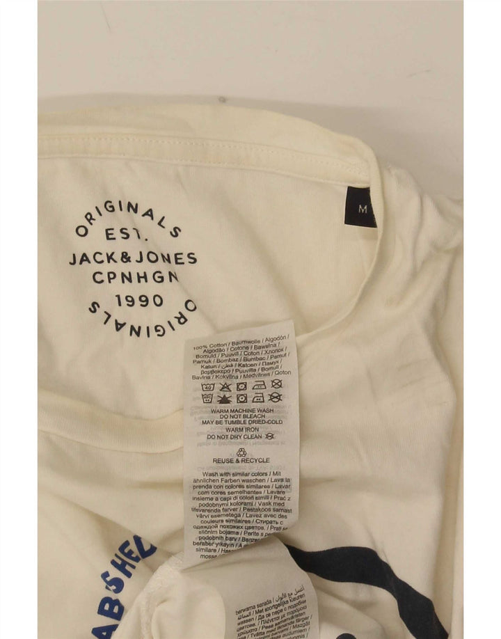 Jack & Jones Ανδρικό γραφικό μπλουζάκι Μπλουζάκι, μεσαίο λευκό βαμβακερό