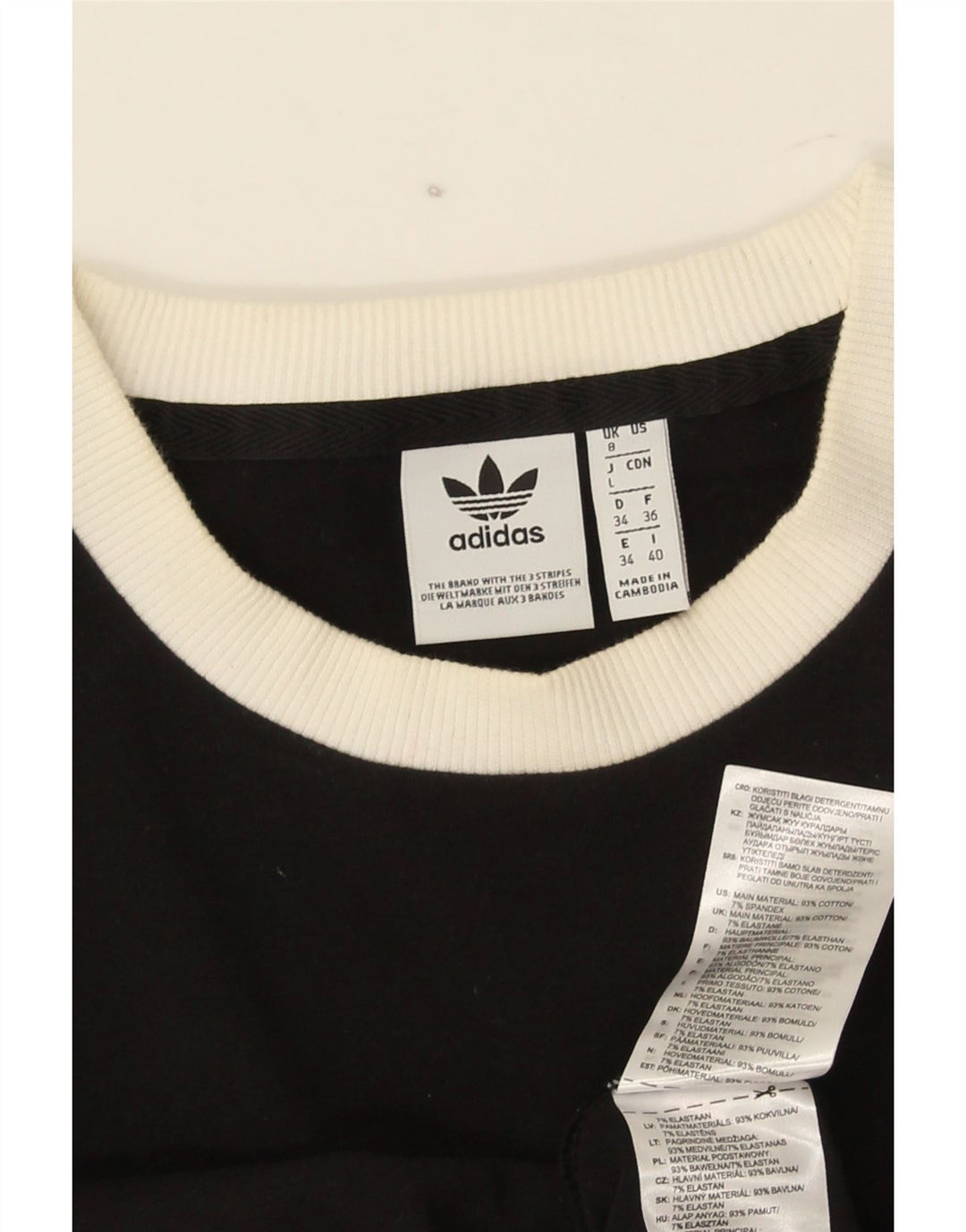 Adidas Γυναικείο τοπ μακρυμάνικο UK 8 Small μαύρο βαμβακερό