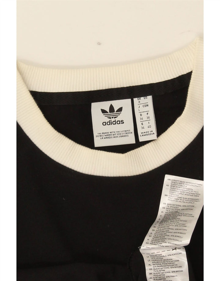 Adidas Γυναικείο τοπ μακρυμάνικο UK 8 Small μαύρο βαμβακερό