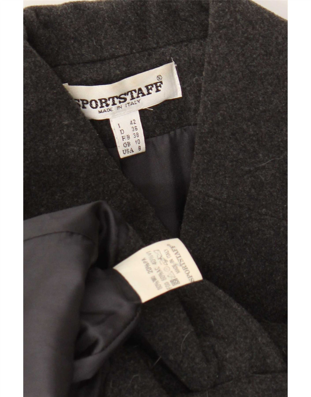 Sportstaff Γυναικείο παλτό μπιζελιού UK 10 Small Grey Wool