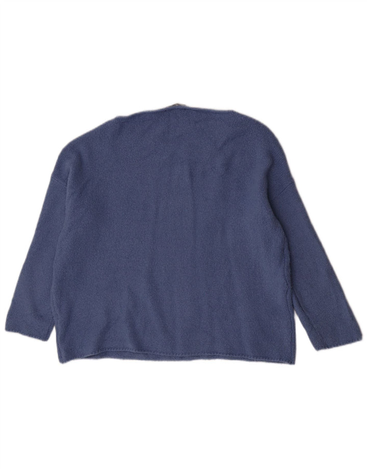Zara Γυναικείο πουλόβερ με λαιμόκαυστο UK 14 Medium Blue