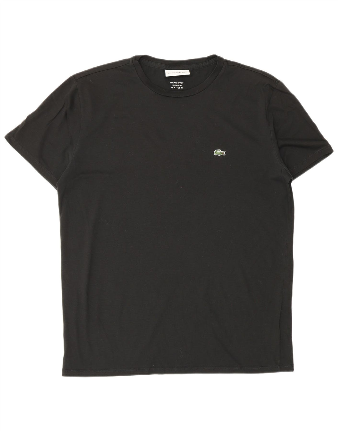 Ανδρικό T-Shirt Lacoste κανονική εφαρμογή Top size 4 Μεσαίο μαύρο βαμβακερό