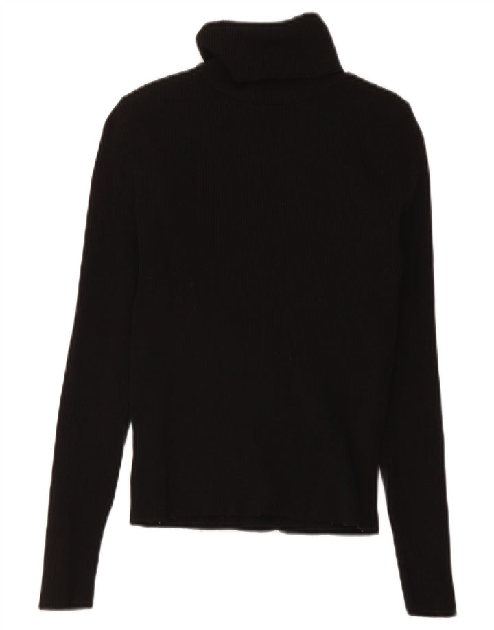 Zara Γυναικείο πουλόβερ με ρολό λαιμόκοψη UK 8 Small Black Polyamide